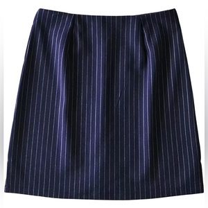 NWT navy blue and white pinstripe mini skirt size small